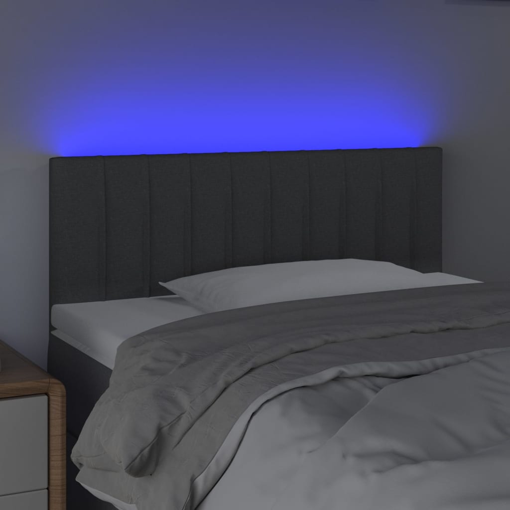 LED uzglavlje tamnosivo 100x5x78/88 cm od tkanine