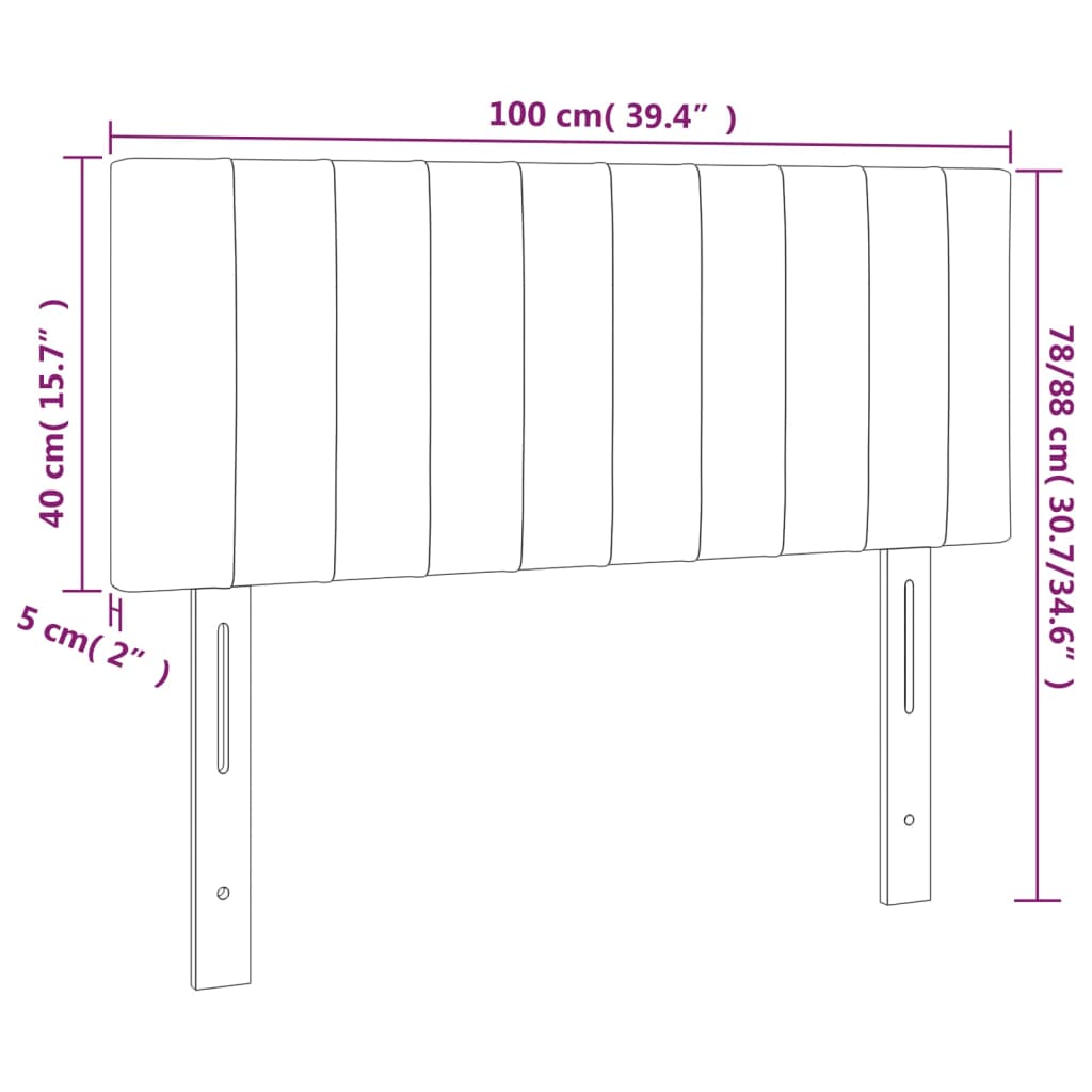 LED uzglavlje tamnosmeđe 100x5x78/88 cm od tkanine