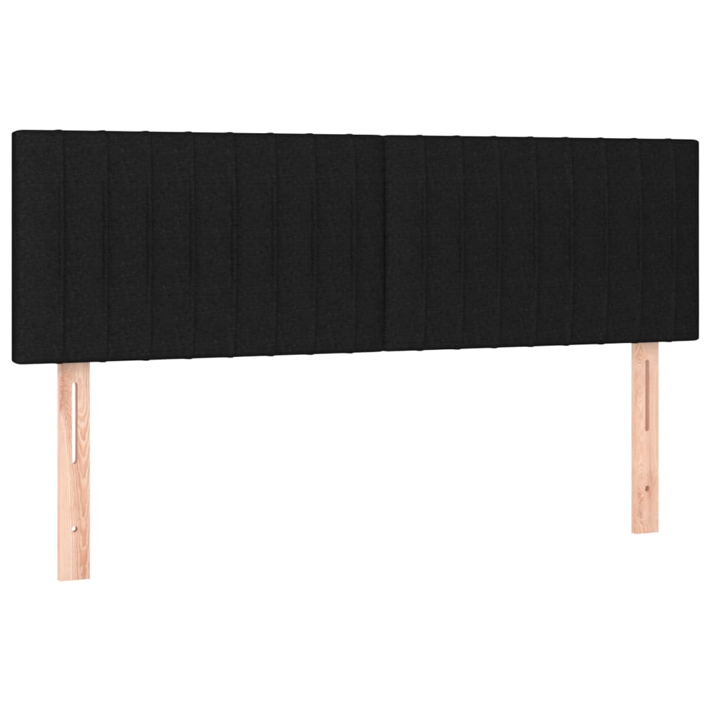 LED uzglavlje crno 144x5x78/88 cm od tkanine