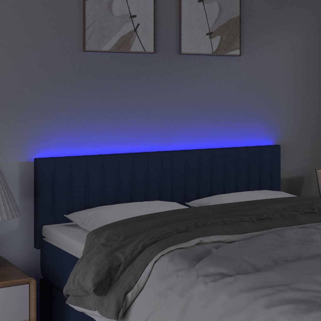 LED uzglavlje plavo 144x5x78/88 cm od tkanine