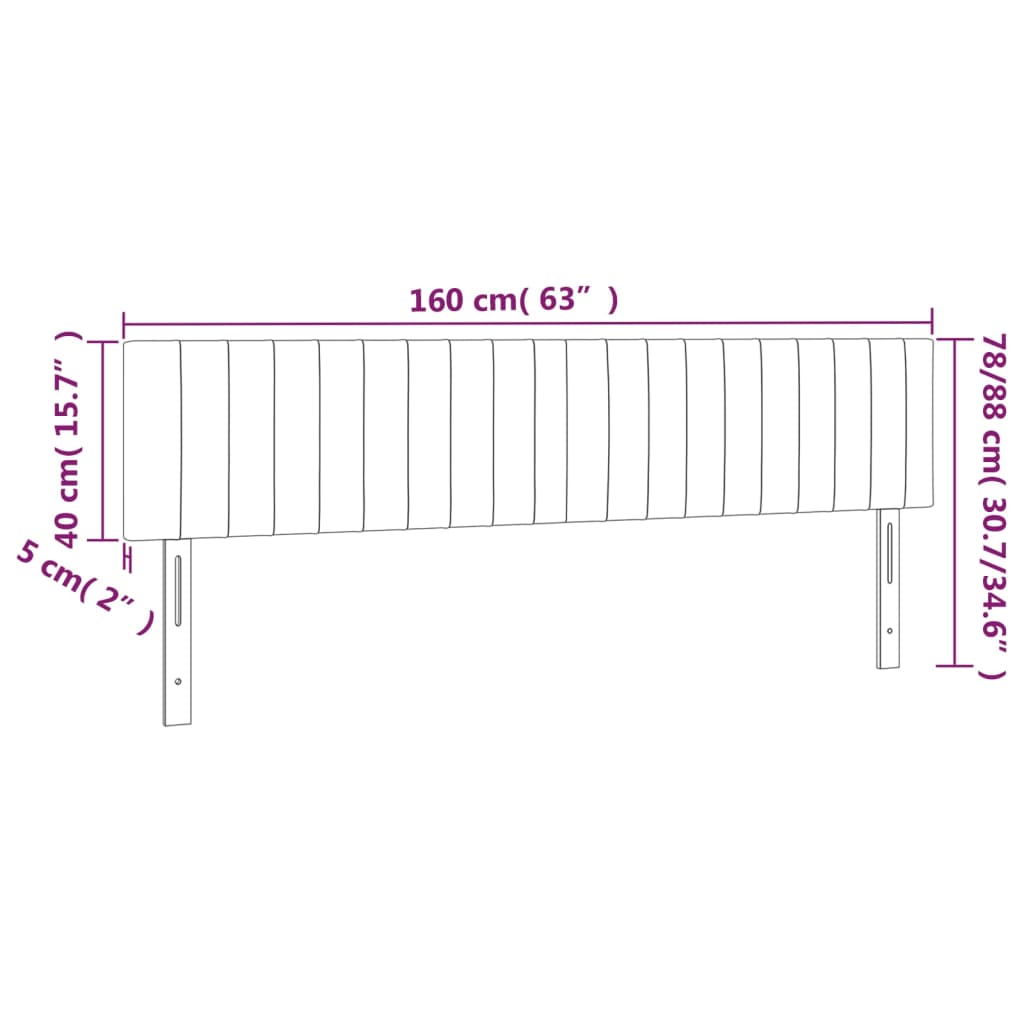 LED uzglavlje tamnosmeđe 160x5x78/88 cm od tkanine
