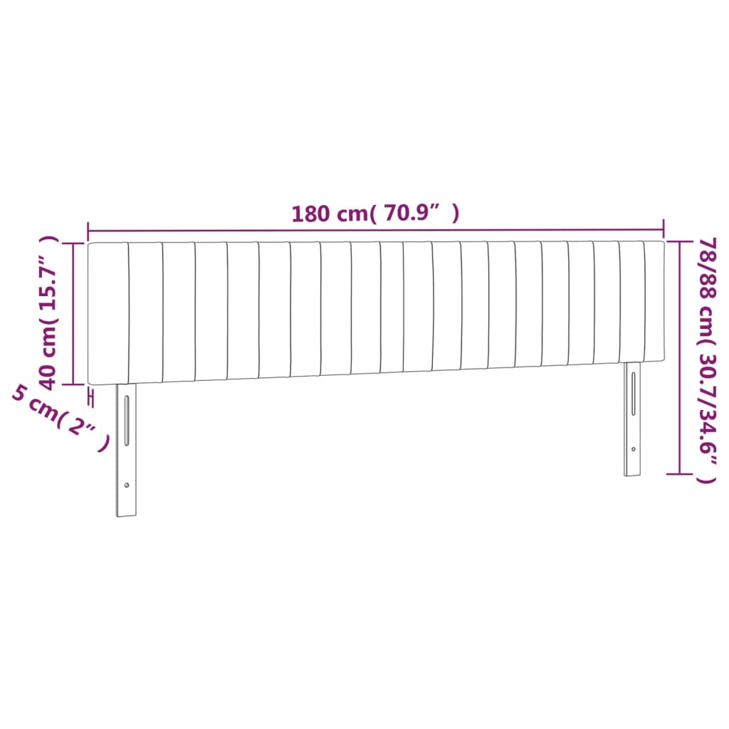 LED uzglavlje tamnosmeđe 180x5x78/88 cm od tkanine