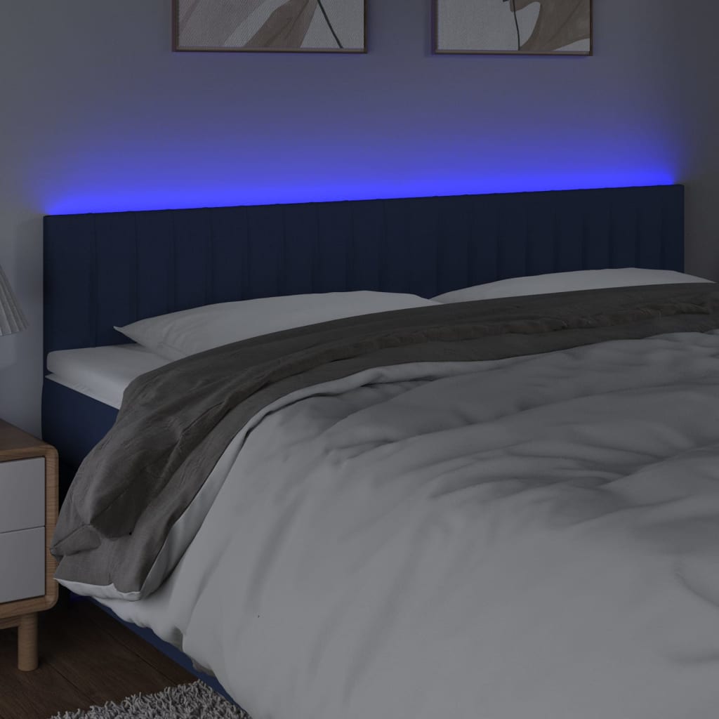 LED uzglavlje plavo 200x5x78/88 cm od tkanine