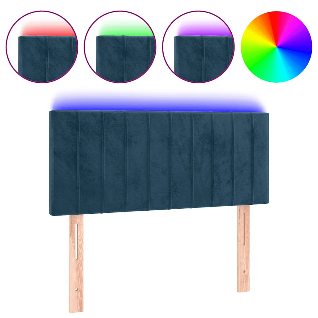 LED uzglavlje tamnoplavo 80 x 5 x 78/88 cm baršunasto
