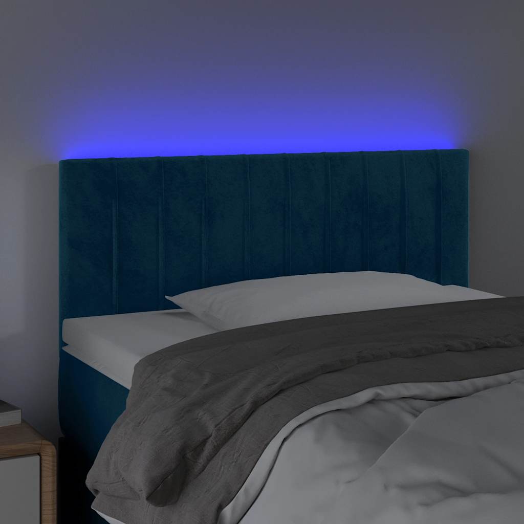 LED uzglavlje tamnoplavo 80 x 5 x 78/88 cm baršunasto