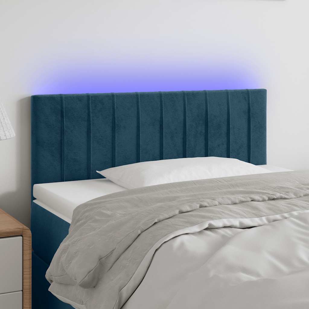 LED uzglavlje tamnoplavo 80 x 5 x 78/88 cm baršunasto
