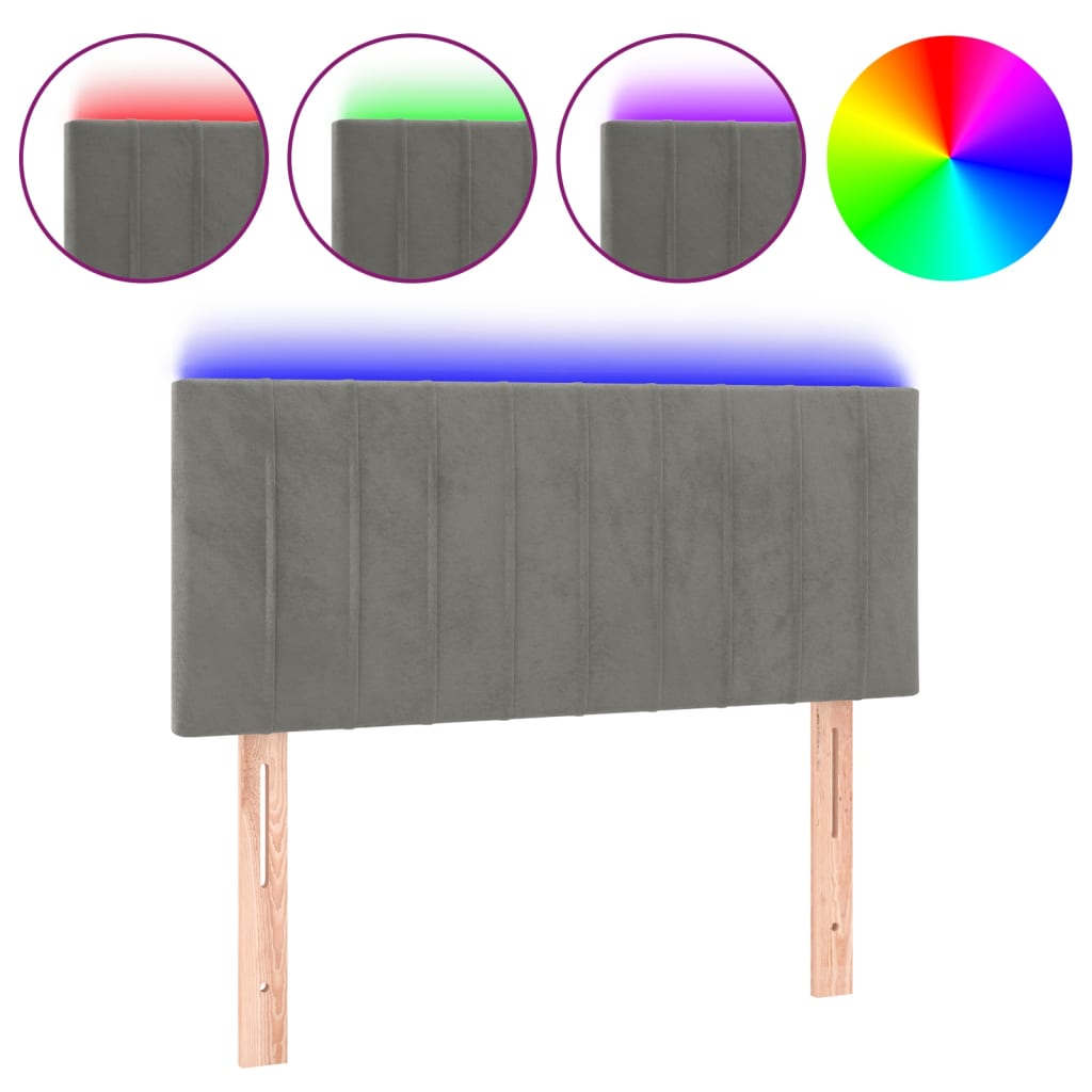 LED uzglavlje svjetlosivo 90x5x78/88 cm baršunasto