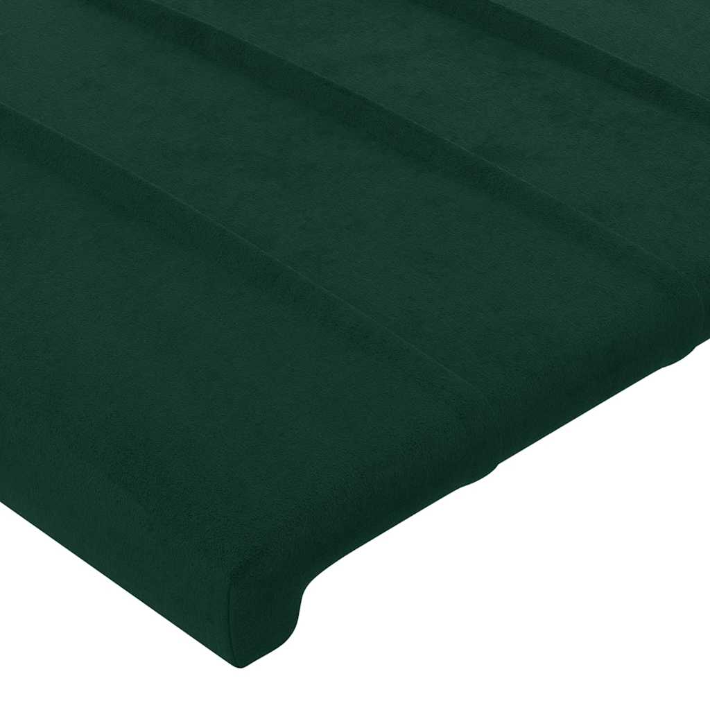 LED uzglavlje tamnozeleno 100x5x78/88 cm baršunasto