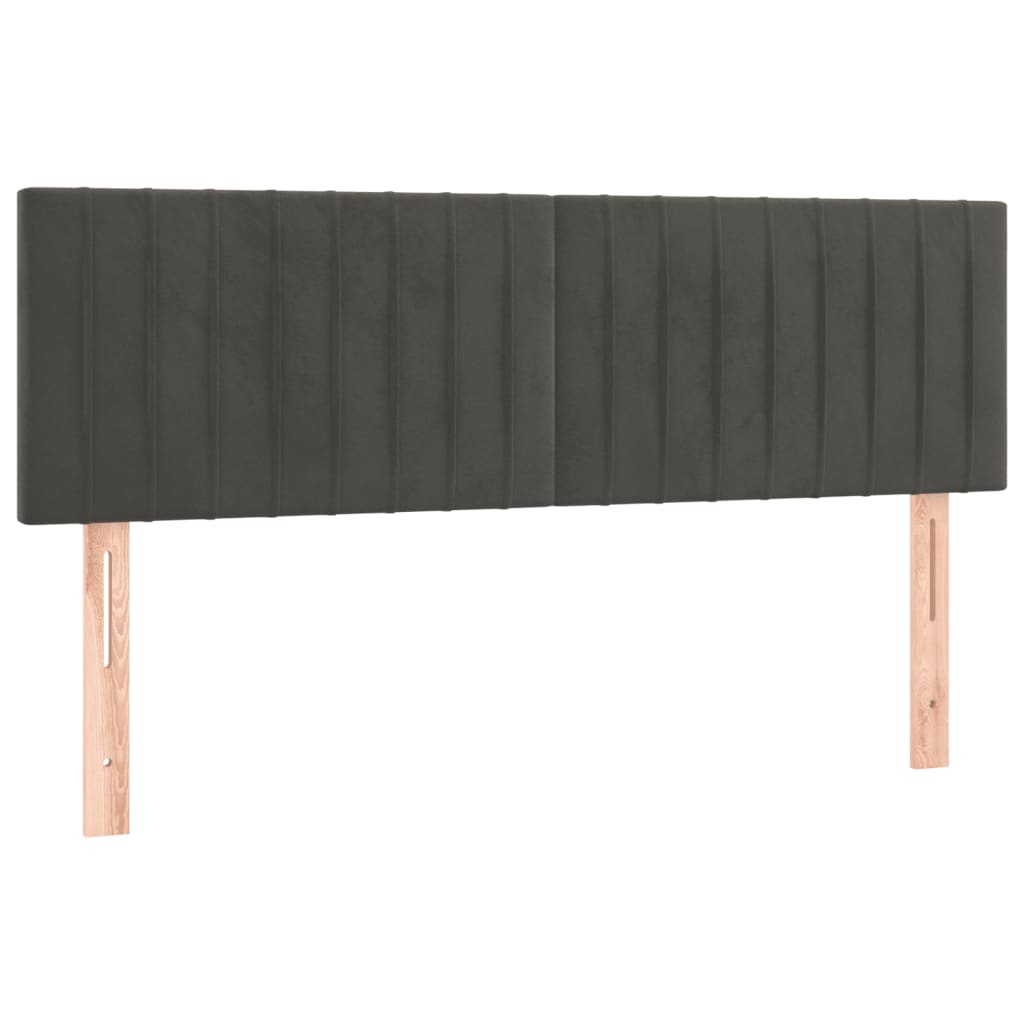 LED uzglavlje tamnosivo 144x5x78/88 cm baršunasto