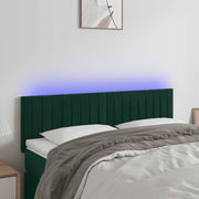 LED uzglavlje tamnozeleno 144x5x78/88 cm baršunasto