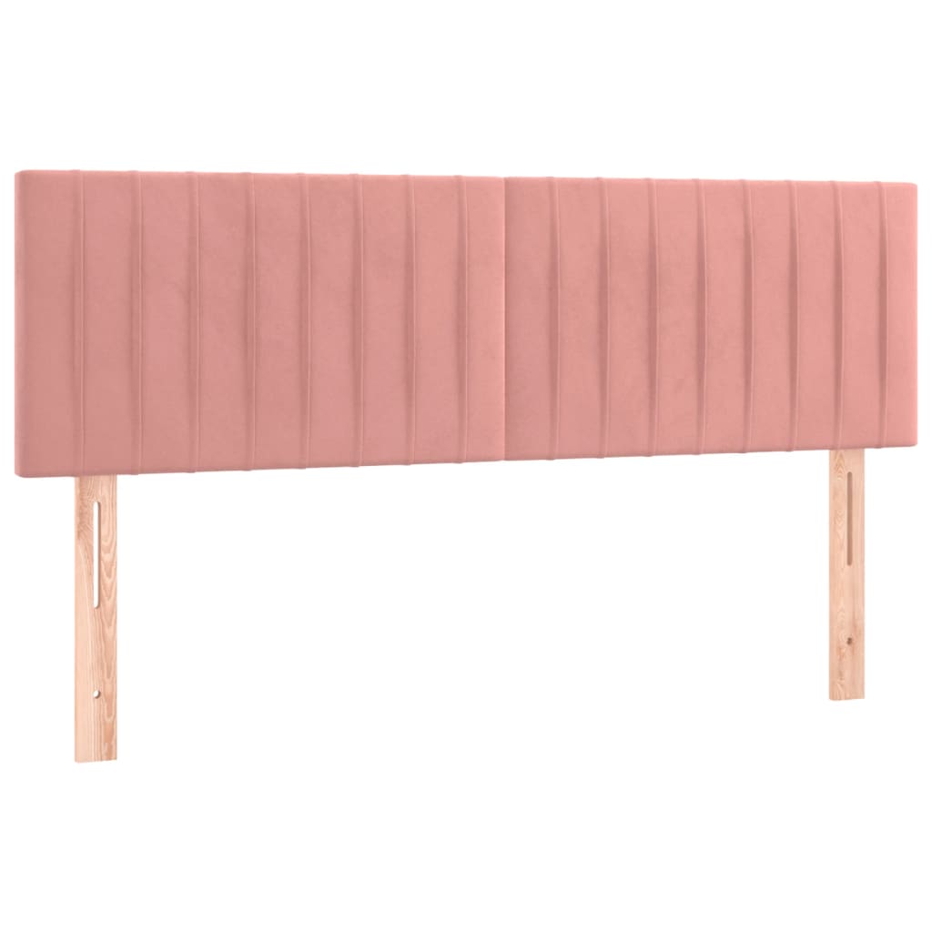 LED uzglavlje ružičasto 144x5x78/88 cm baršunasto