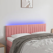 LED uzglavlje ružičasto 144x5x78/88 cm baršunasto