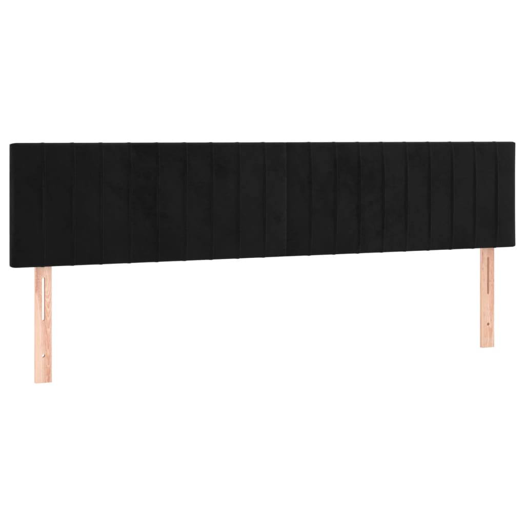 LED uzglavlje crno 160x5x78/88 cm baršunasto
