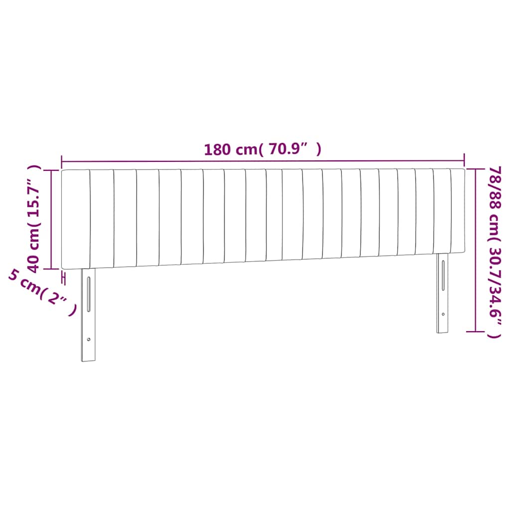 LED uzglavlje tamnozeleno 180x5x78/88 cm baršunasto