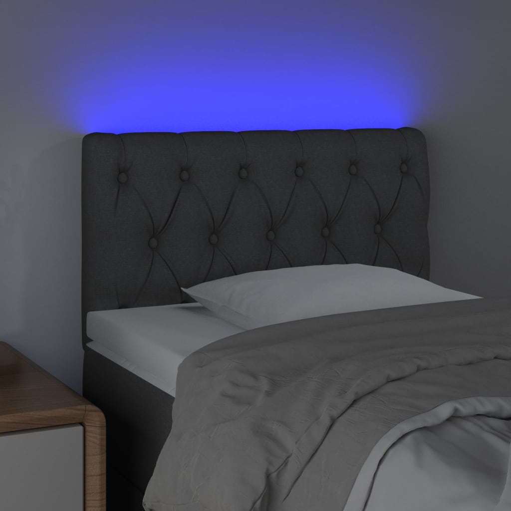 LED uzglavlje svjetlosivo 80 x 7 x 78/88 cm od tkanine