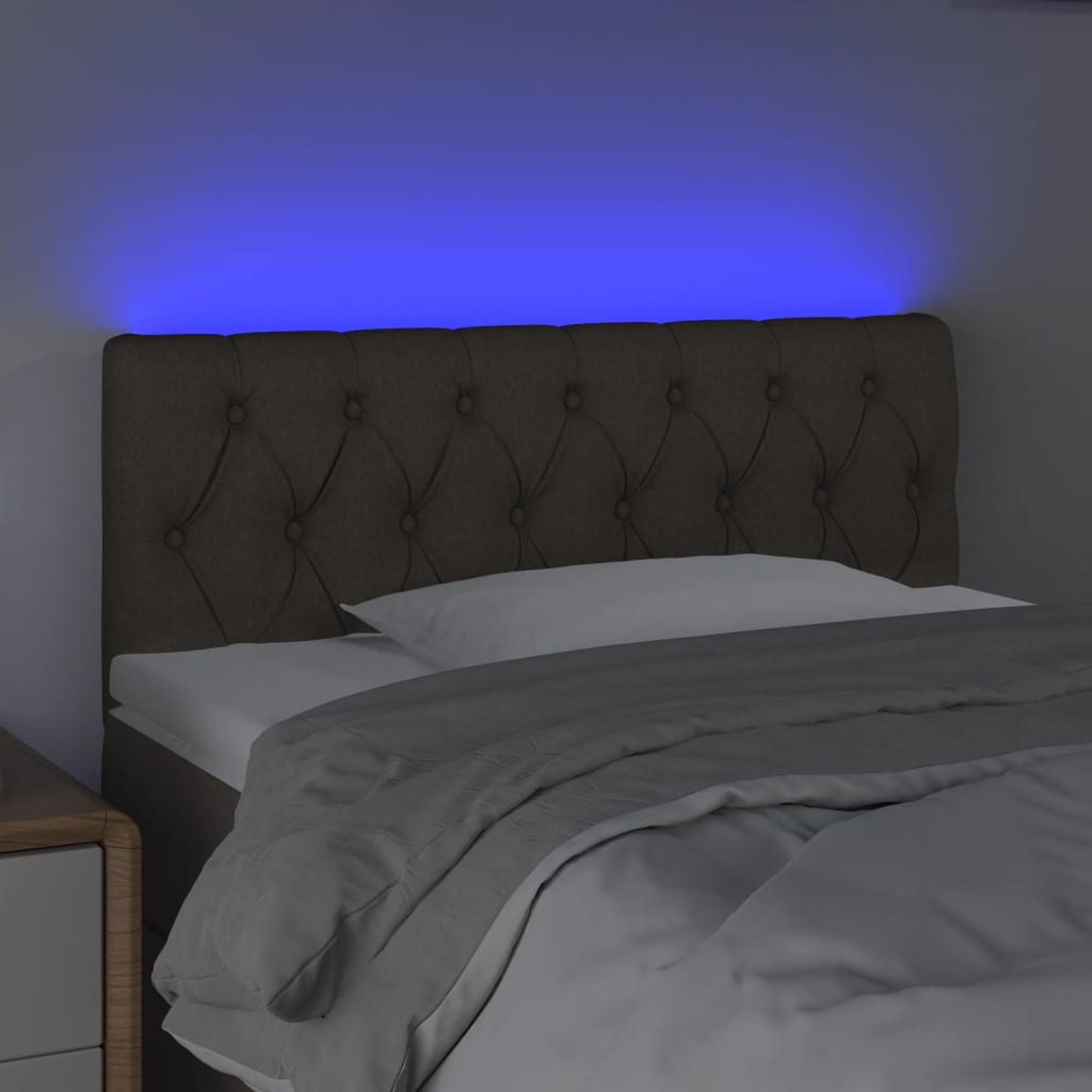 LED uzglavlje smeđesivo 90 x 7 x 78/88 cm od tkanine