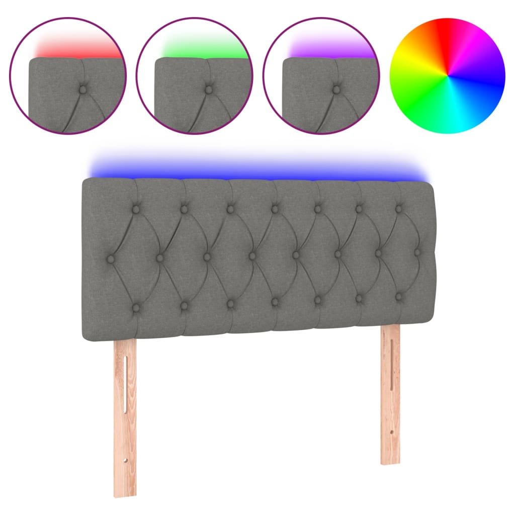 LED uzglavlje tamnosivo 100 x 7 x 78/88 cm od tkanine