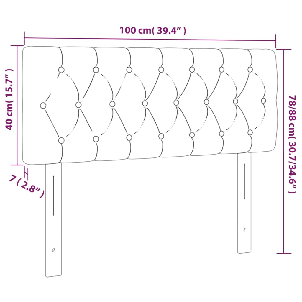 LED uzglavlje tamnosivo 100 x 7 x 78/88 cm od tkanine