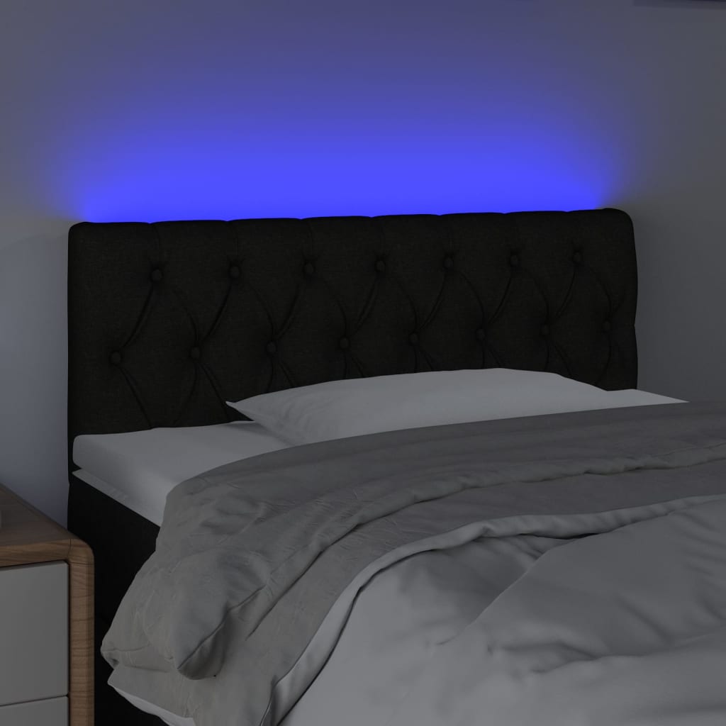 LED uzglavlje crno 100 x 7 x 78/88 cm od tkanine