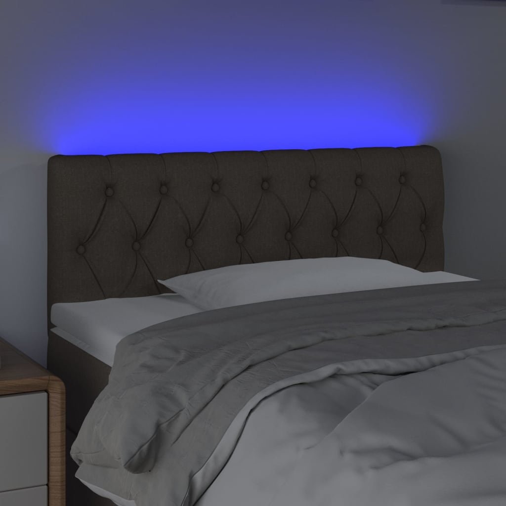 LED uzglavlje smeđesivo 100 x 7 x 78/88 cm od tkanine