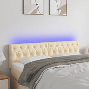 LED uzglavlje krem 144 x 7 x 78/88 cm od tkanine