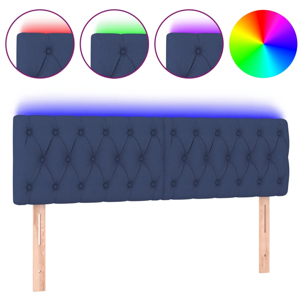 LED uzglavlje plavo 160 x 7 x 78/88 cm od tkanine