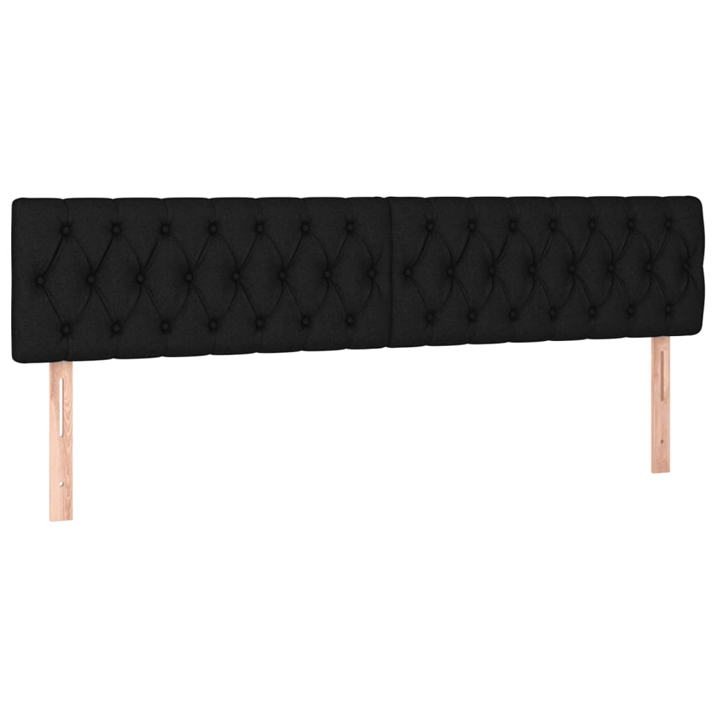 LED uzglavlje crno 200 x 7 x 78/88 cm od tkanine