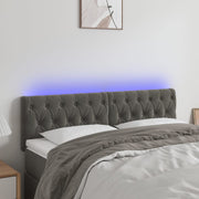 LED uzglavlje tamnosivo 144x7x78/88 cm baršunasto