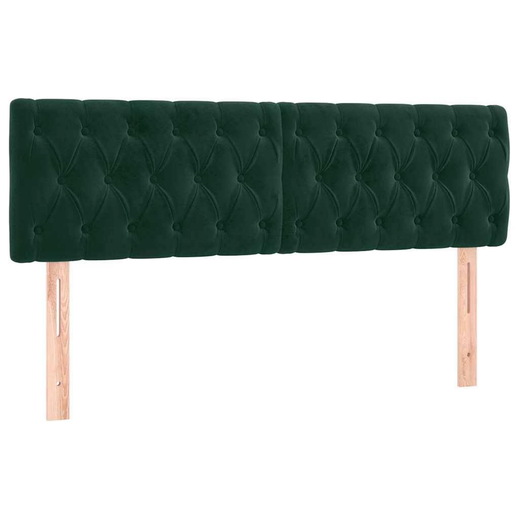 LED uzglavlje tamnozeleno 144x7x78/88 cm baršunasto