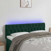 LED uzglavlje tamnozeleno 144x7x78/88 cm baršunasto