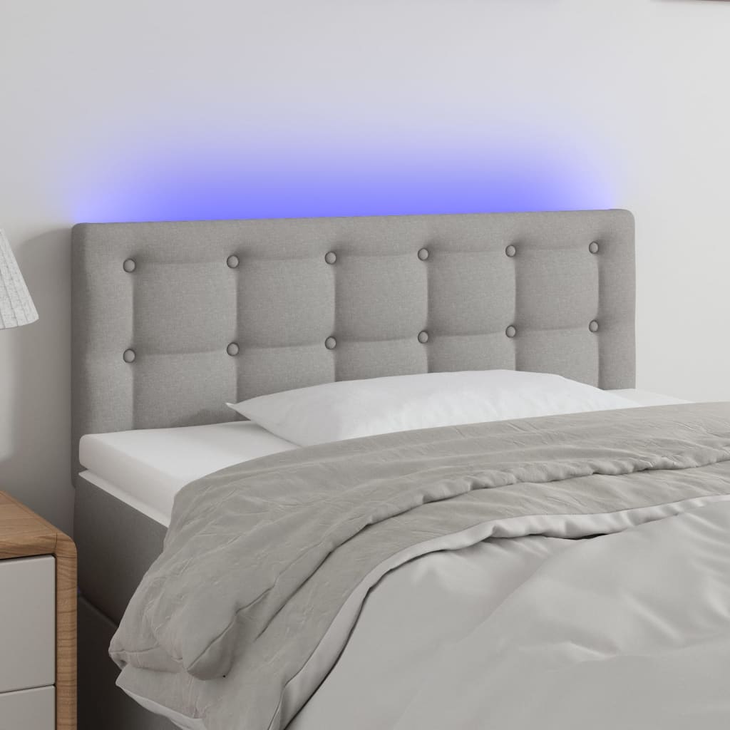 LED uzglavlje svjetlosivo 80 x 5 x 78/88 cm od tkanine