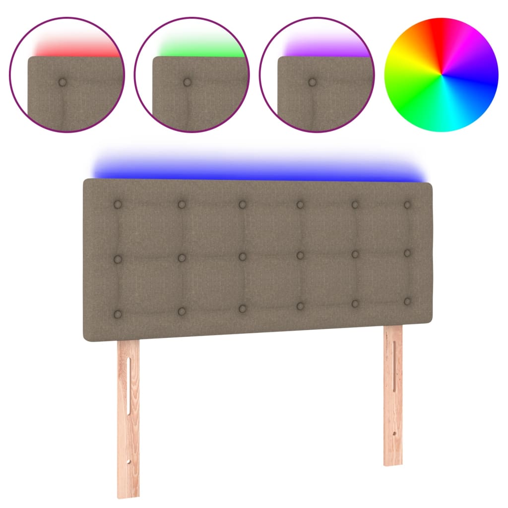 LED uzglavlje smeđesivo 80 x 5 x 78/88 cm od tkanine