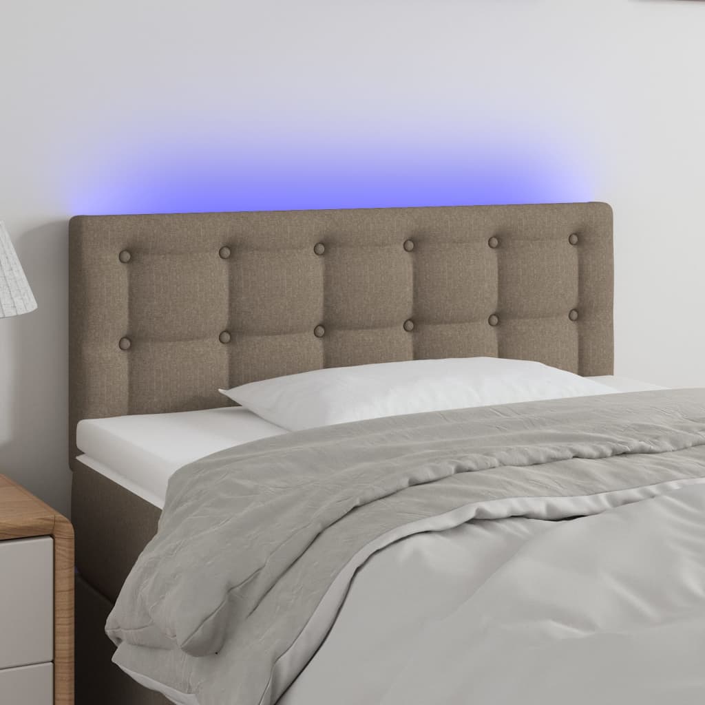 LED uzglavlje smeđesivo 80 x 5 x 78/88 cm od tkanine