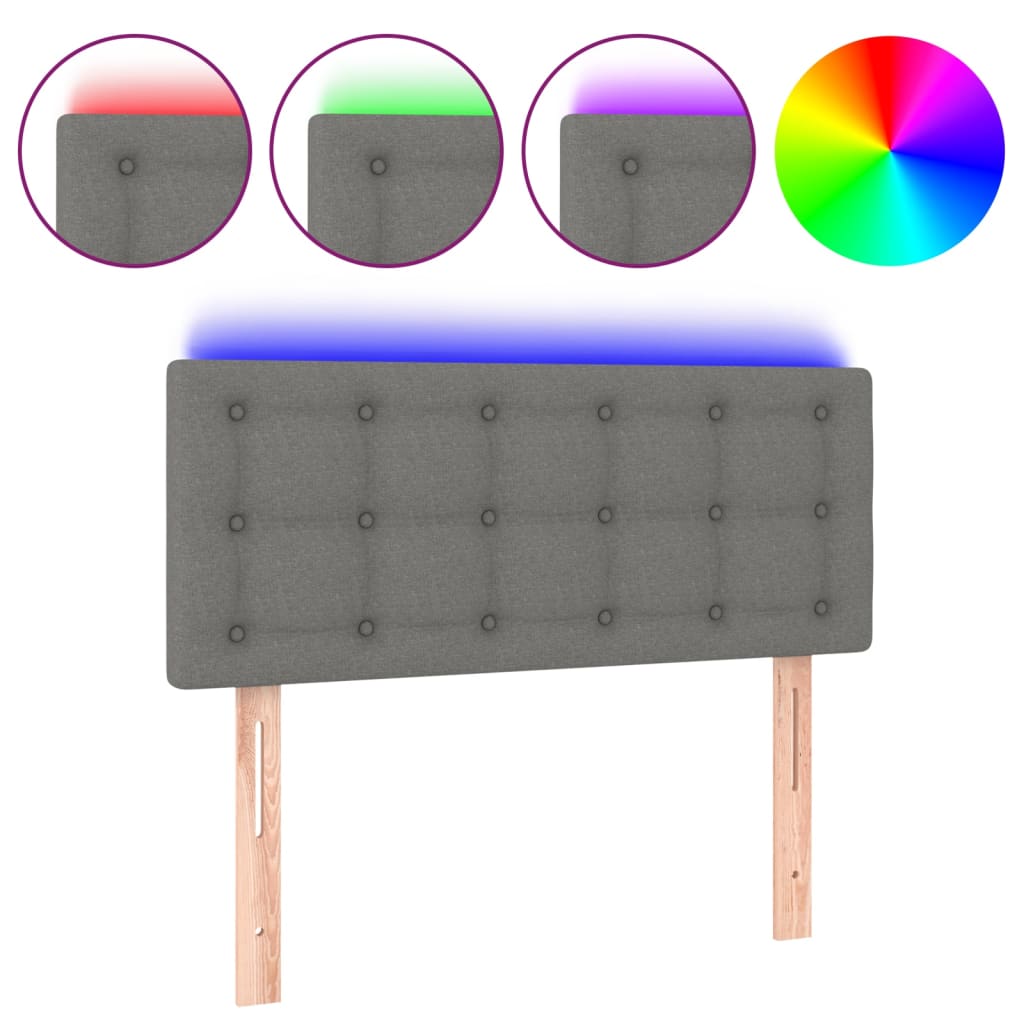 LED uzglavlje tamnosivo 100x5x78/88 cm od tkanine