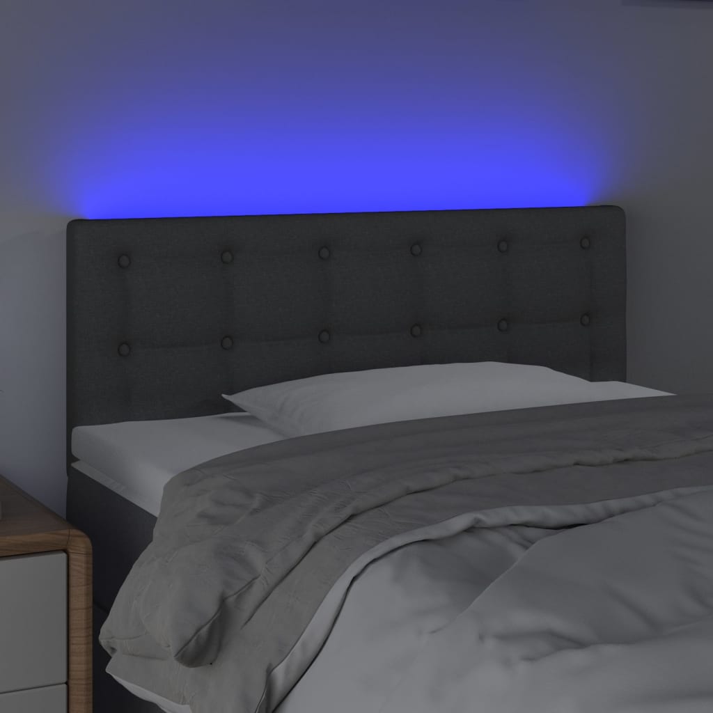 LED uzglavlje tamnosivo 100x5x78/88 cm od tkanine