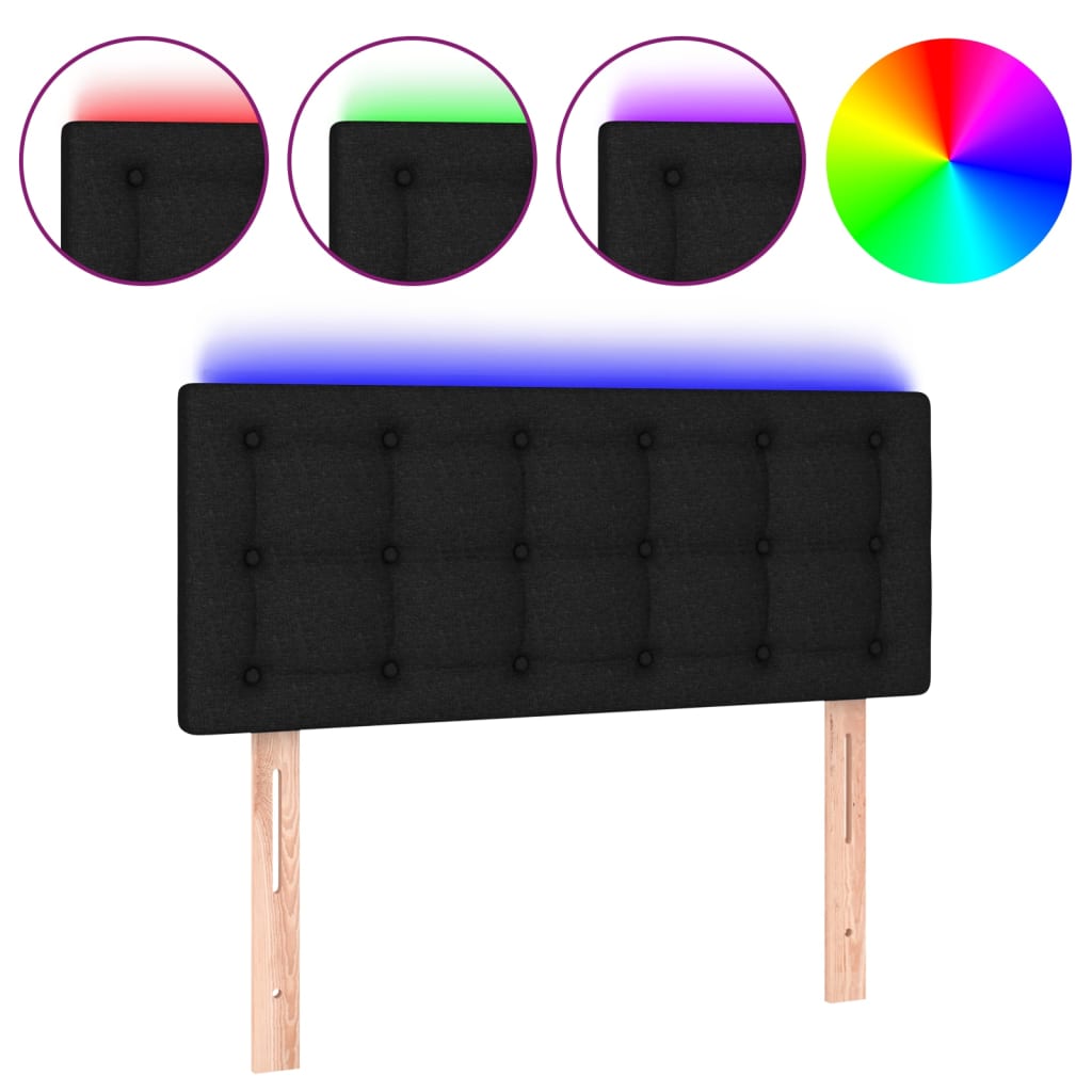 LED uzglavlje crno 100x5x78/88 cm od tkanine