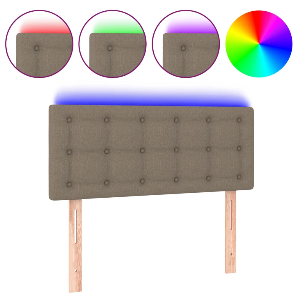 LED uzglavlje smeđesivo 100x5x78/88 cm od tkanine