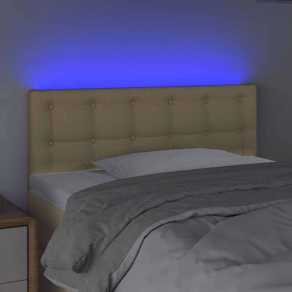 LED uzglavlje krem 100x5x78/88 cm od tkanine