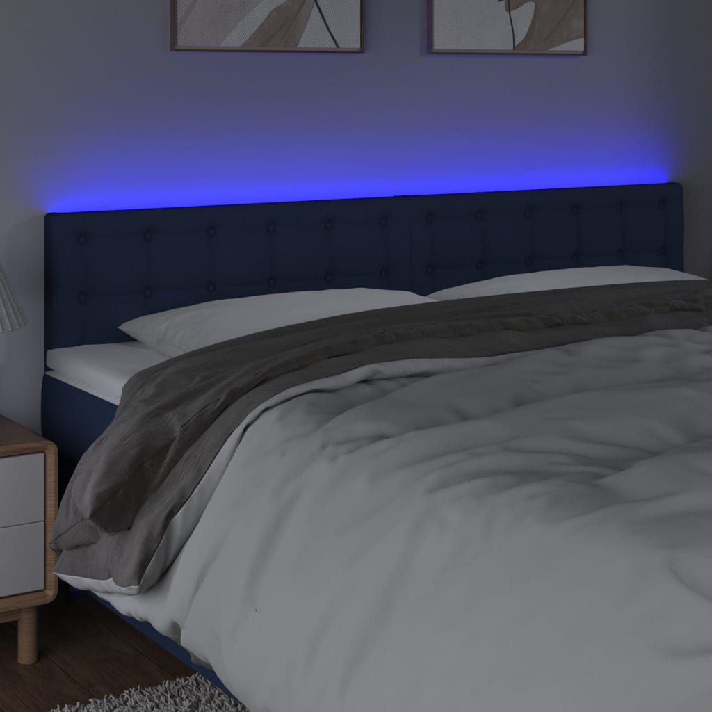 LED uzglavlje plavo 160x5x78/88 cm od tkanine