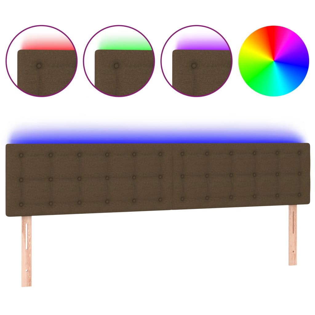 LED uzglavlje tamnosmeđe 180x5x78/88 cm od tkanine