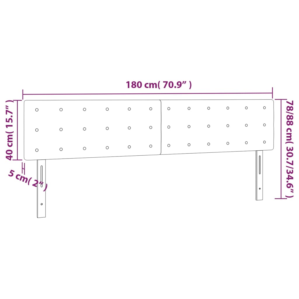 LED uzglavlje tamnosmeđe 180x5x78/88 cm od tkanine