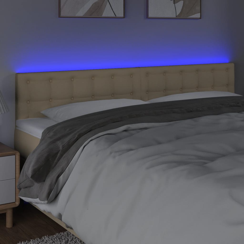 LED uzglavlje krem 180x5x78/88 cm od tkanine