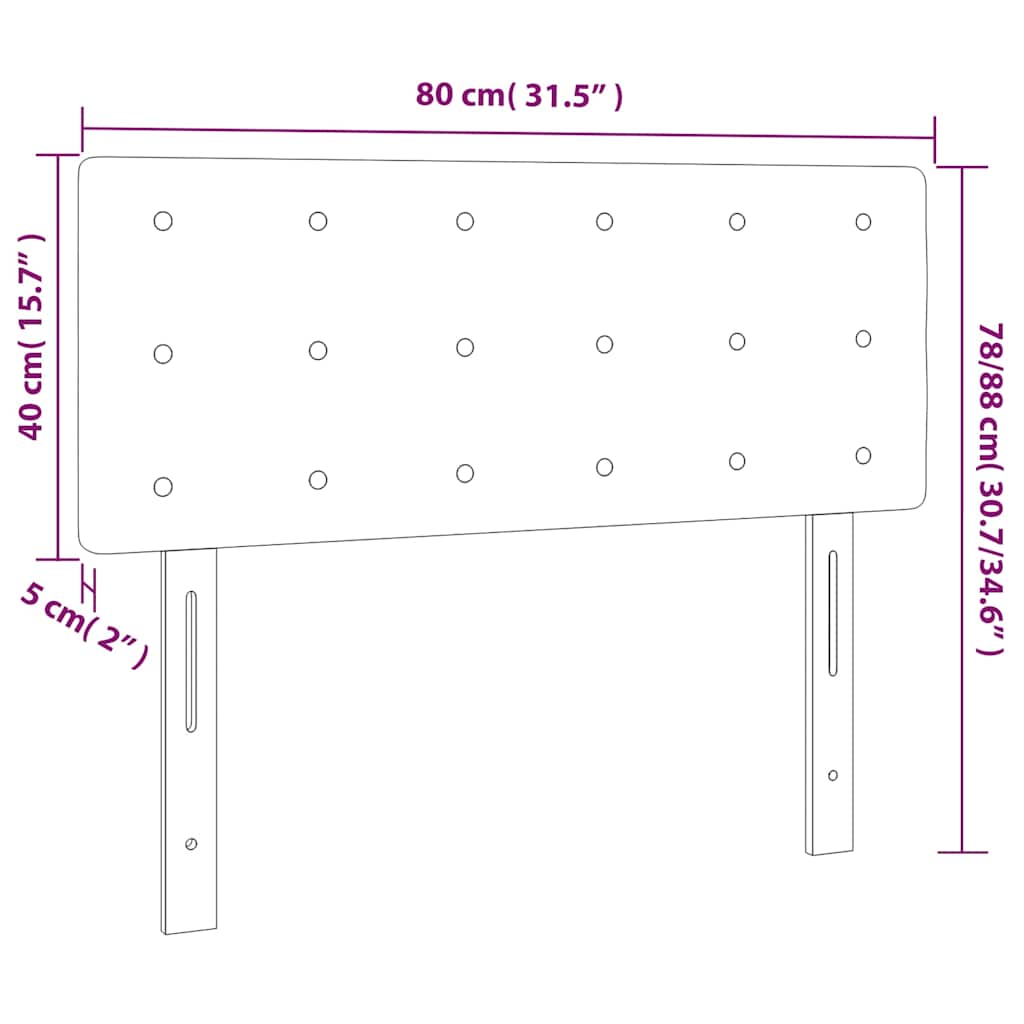 LED uzglavlje tamnozeleno 80 x 5 x 78/88 cm baršunasto