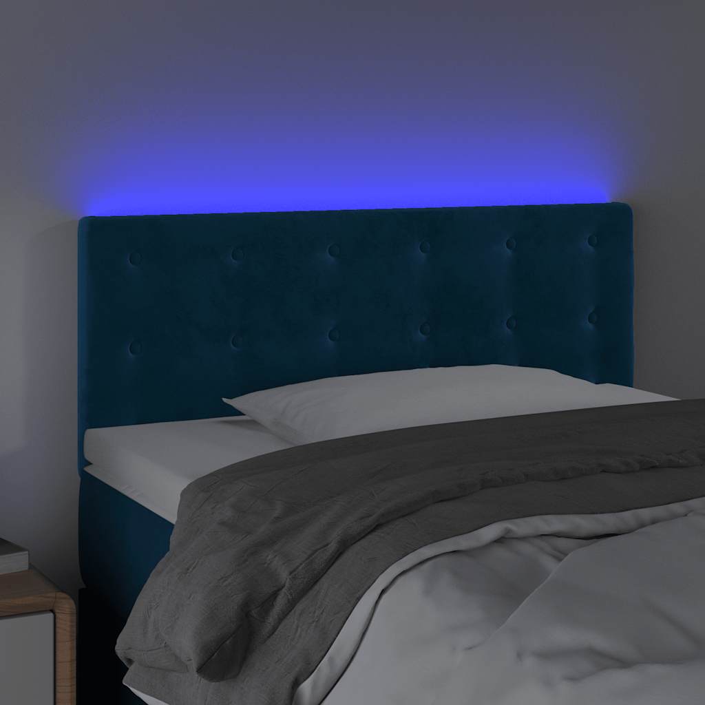LED uzglavlje tamnoplavo 80 x 5 x 78/88 cm baršunasto