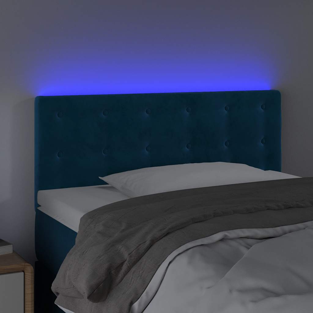 LED uzglavlje tamnoplavo 90x5x78/88 cm baršunasto