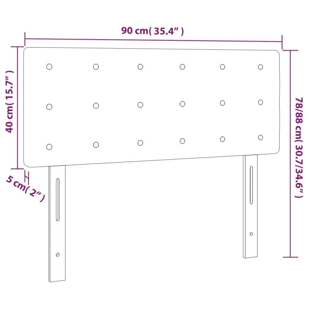 LED uzglavlje ružičasto 90x5x78/88 cm baršunasto
