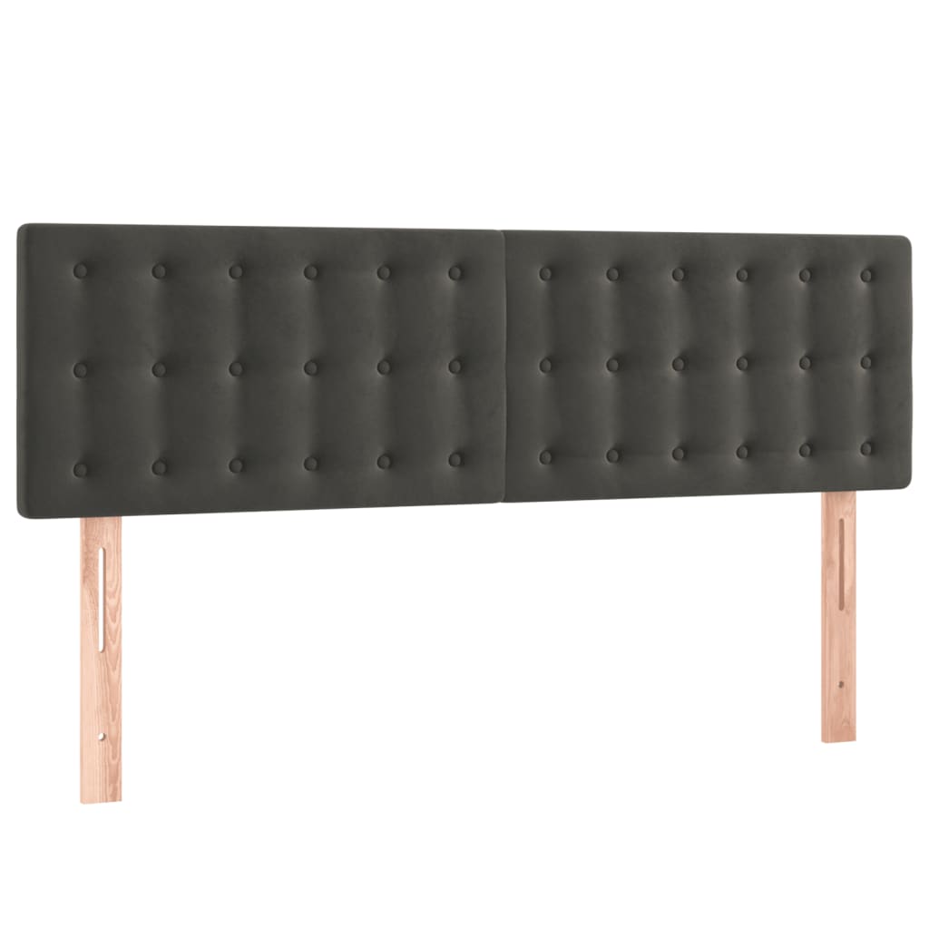LED uzglavlje tamnosivo 144x5x78/88 cm baršunasto
