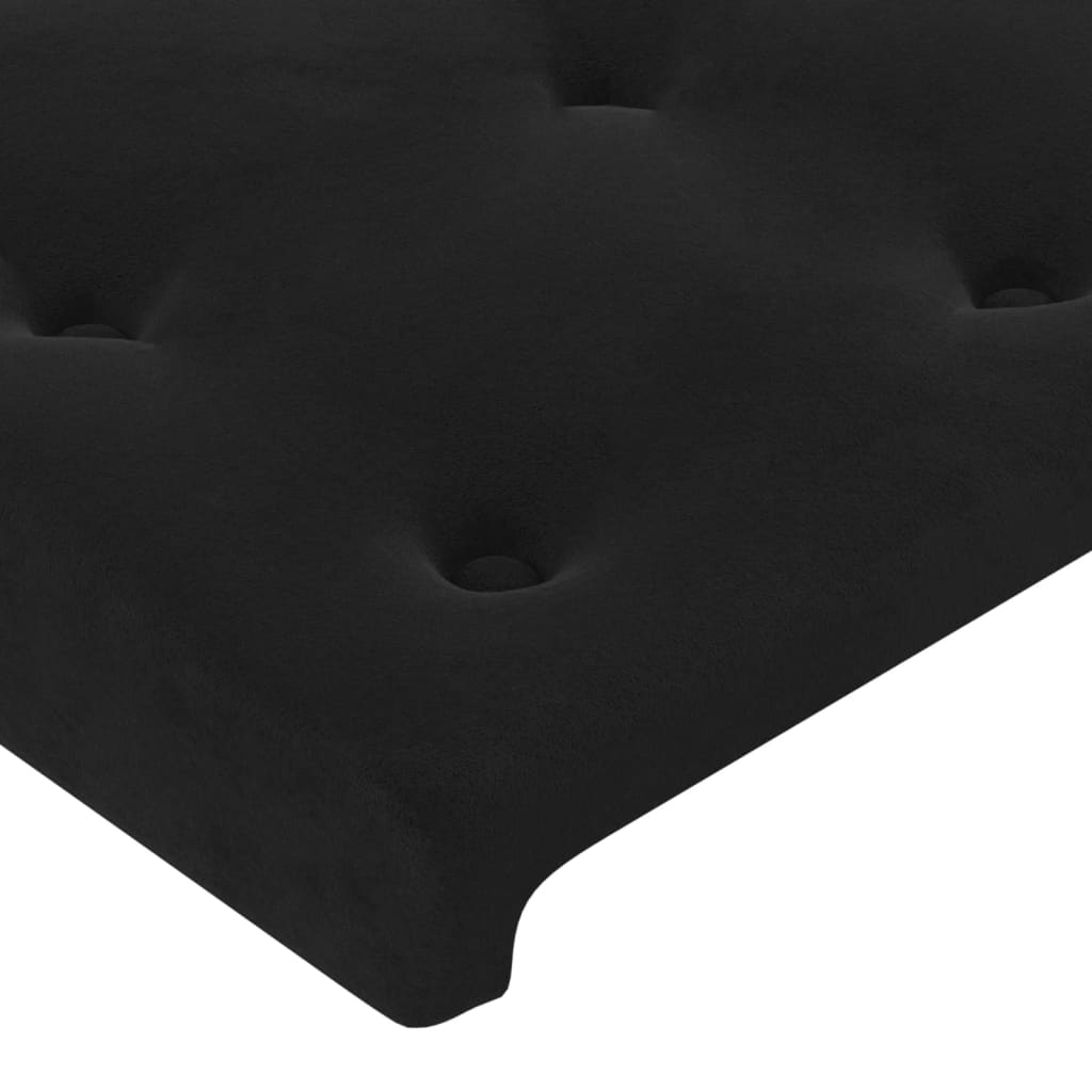 LED uzglavlje crno 144x5x78/88 cm baršunasto