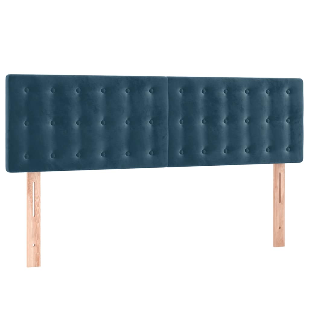 LED uzglavlje tamnoplavo 144x5x78/88 cm baršunasto