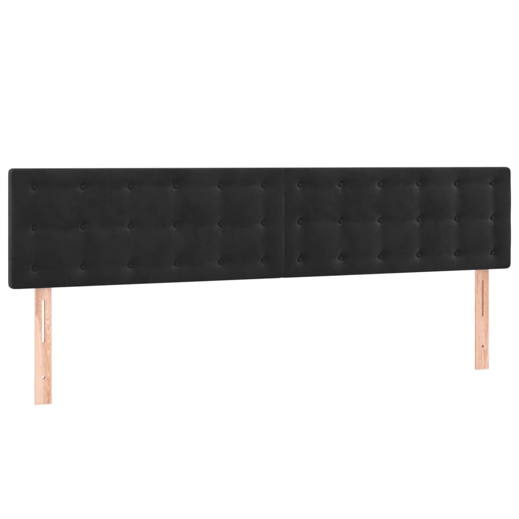 LED uzglavlje crno 160x5x78/88 cm baršunasto